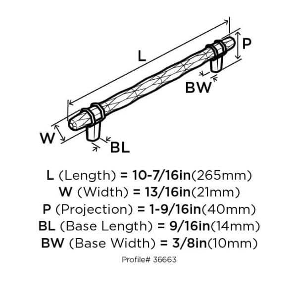 Amerock London 8 inch (203mm) Center-to-Center Satin Nickel/Polished Chrome Cabinet Pull