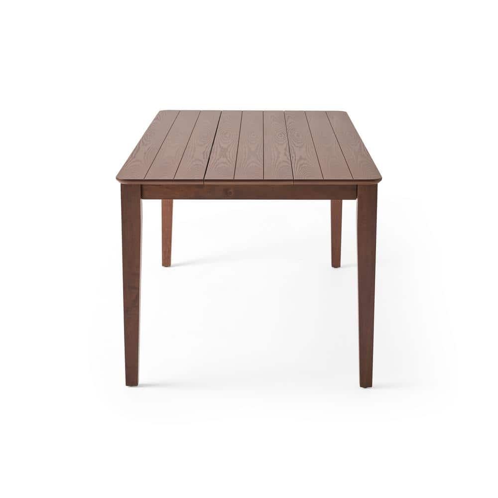 Noble House Lylah Indoor Rectangular 8 Seat Farmhouse Dining Table, Walnut Finish