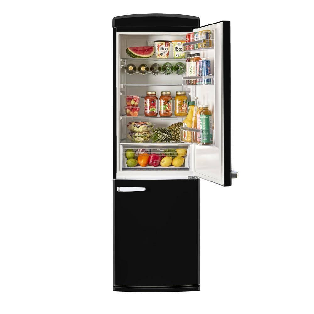 Unique Appliances Classic Retro 24 In 12 Cu.ft Bottom Mount Fridge Auto Defrost, Energy Star Certified, Counter Depth UGP-340L B AC
