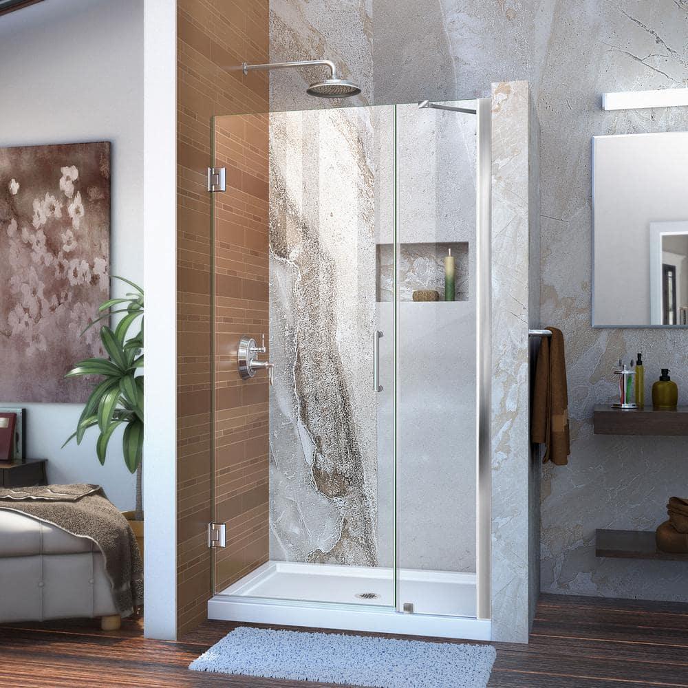 Unidoor 39" W x 72" HHinged Frameless Shower Door with ClearMax™ Technology