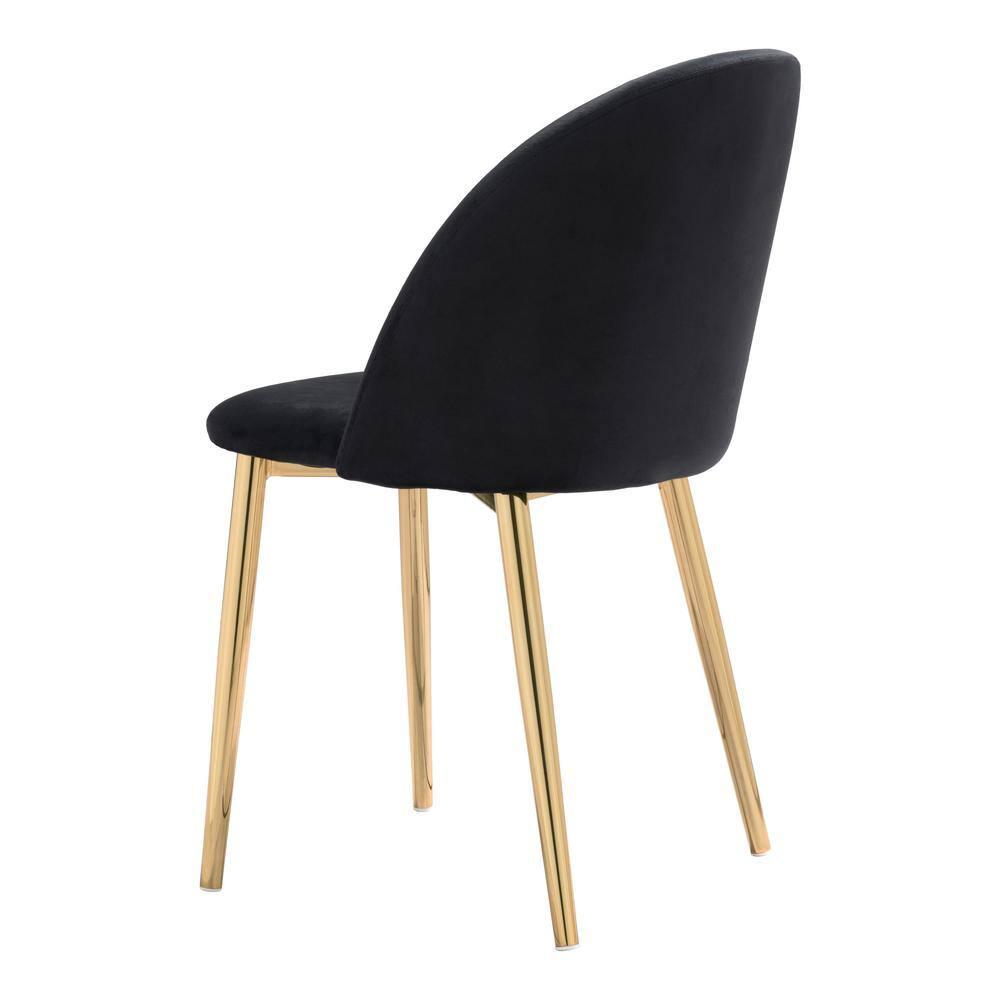Zuo Cozy Dining Chair (Set of 2) Black & Gold