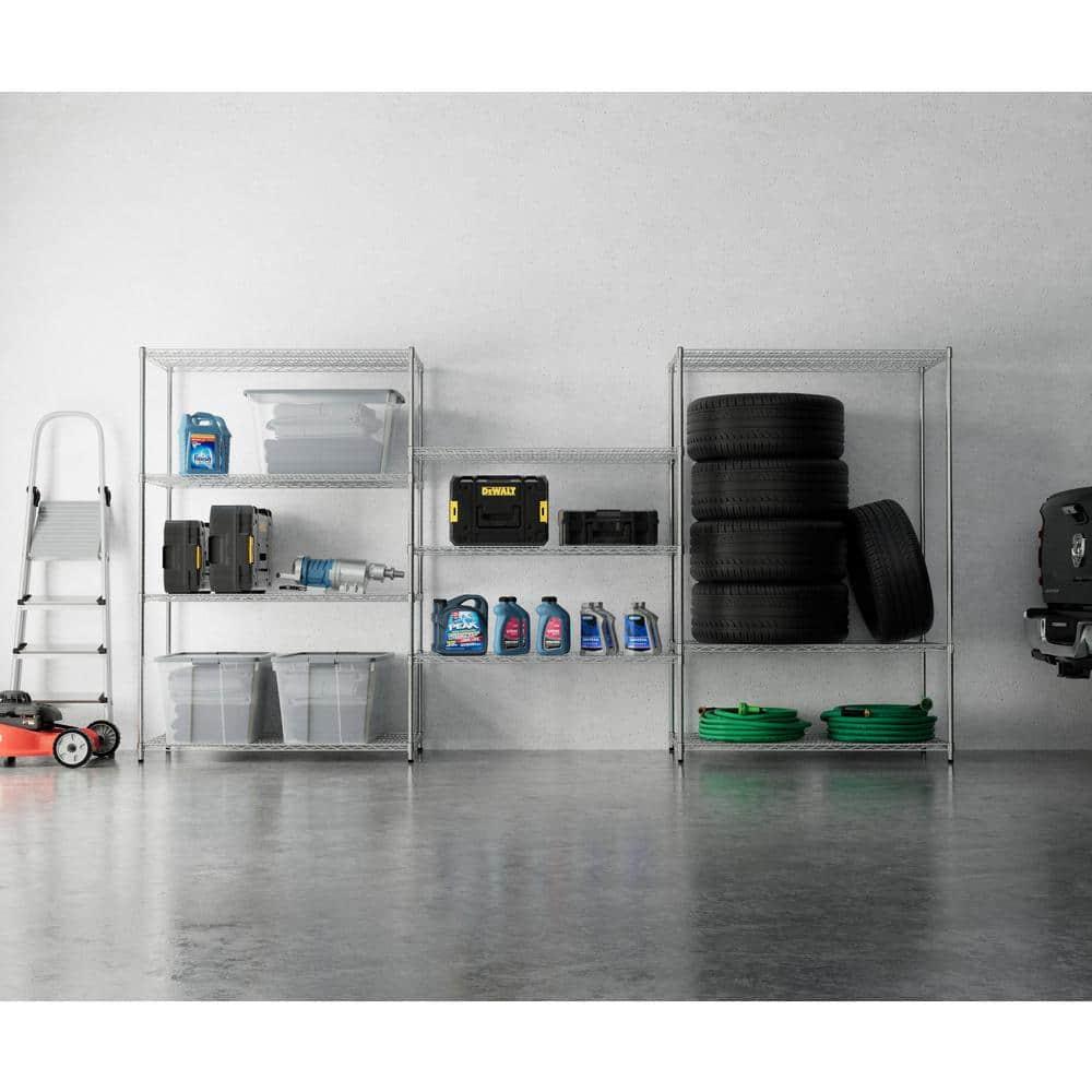 Everest Home Everest Wire Rack Heavy-Duty 5-Tier Utility Shelving Unit, 48 W x 24 D x 72 H, Chrome