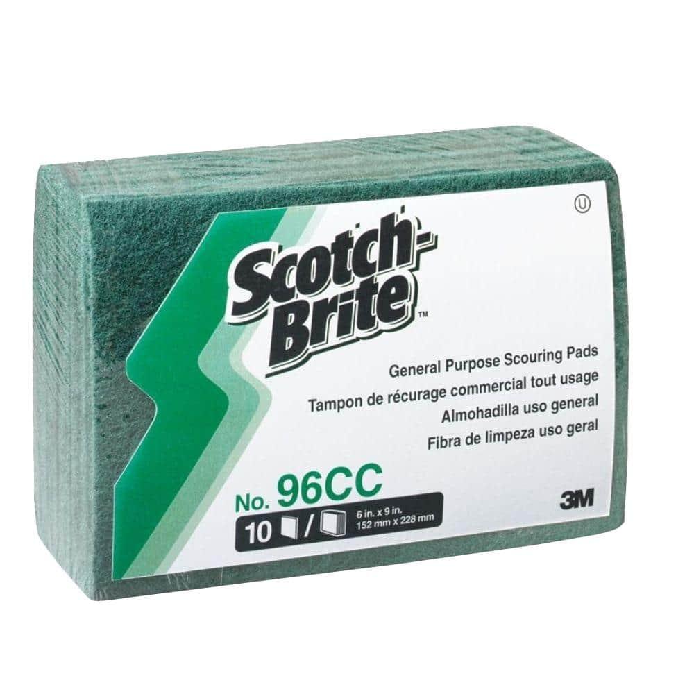 SCOTCH-BRITE 96CC 6" x 9" Green Scouring Pad,Green 10pk.