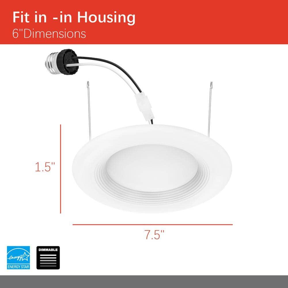 5/6 in. Integrated LED Recessed Retrofit Light Trim 3000K, (4-Pack)