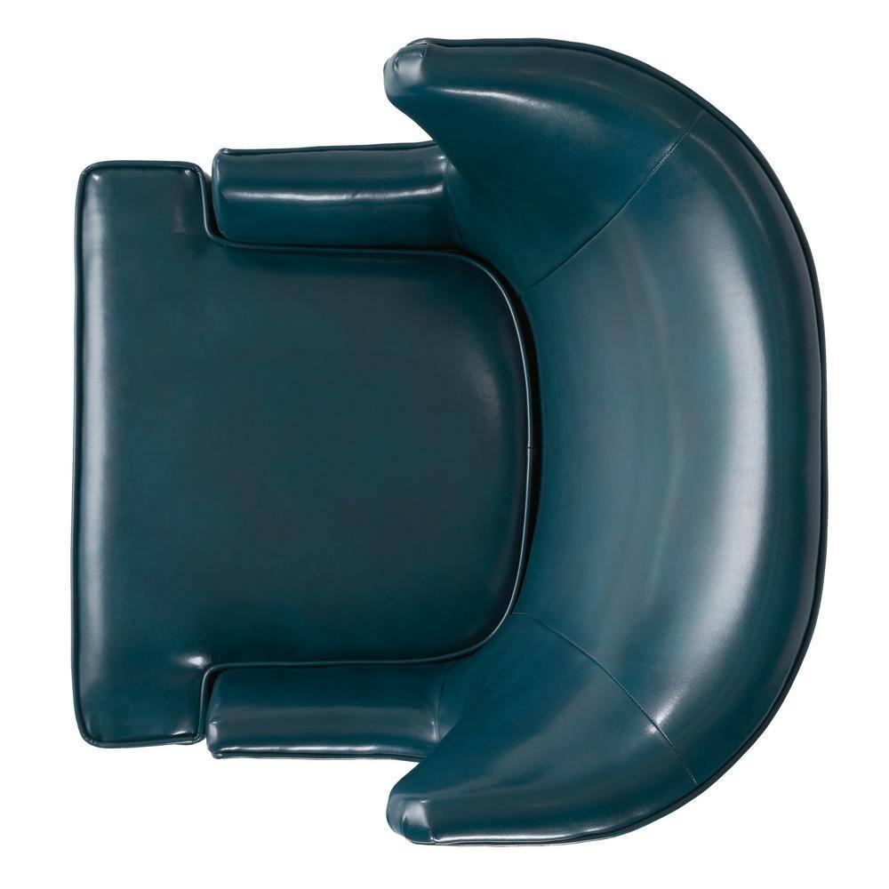 Canterburry Teal Bonded Leather Club Chair with Nailhead Trim (Set of 1)