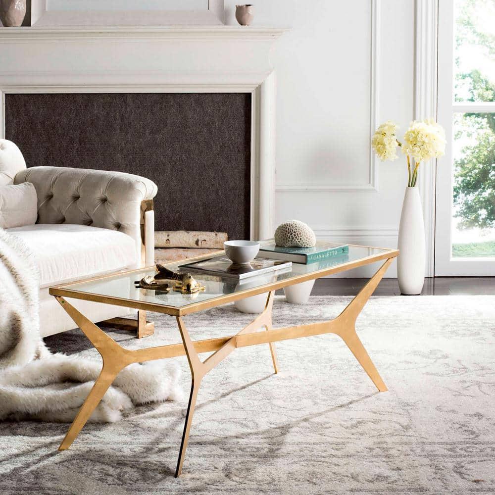 Edythe Coffee Table - Gold/Clear - Safavieh