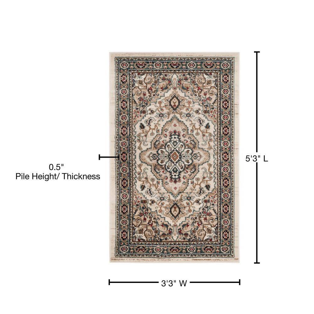 Lyndhurst LNH338 Power Loomed Accent Rug - Cream/Beige - 3'3"x5'3" - Safavieh.