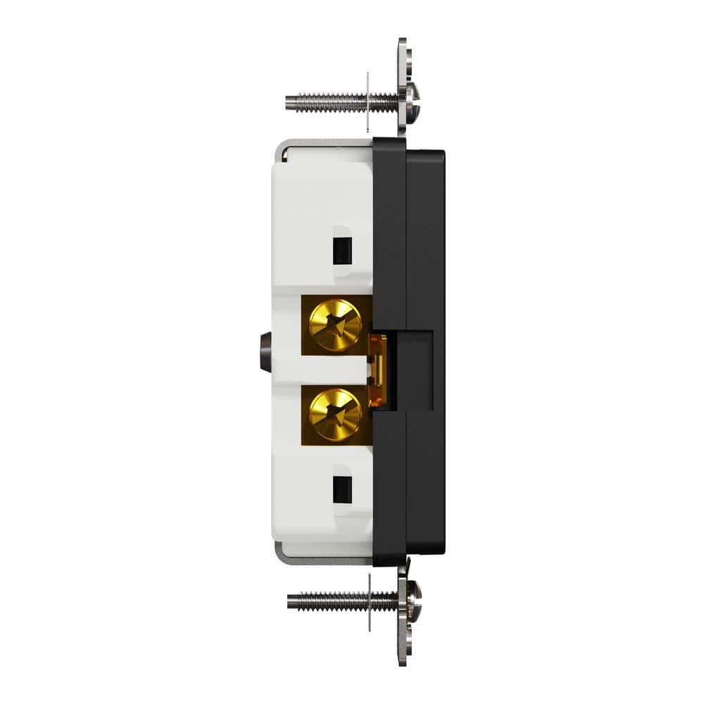 Matte Black 20A Tamper Resistant Duplex Decorator Outlet