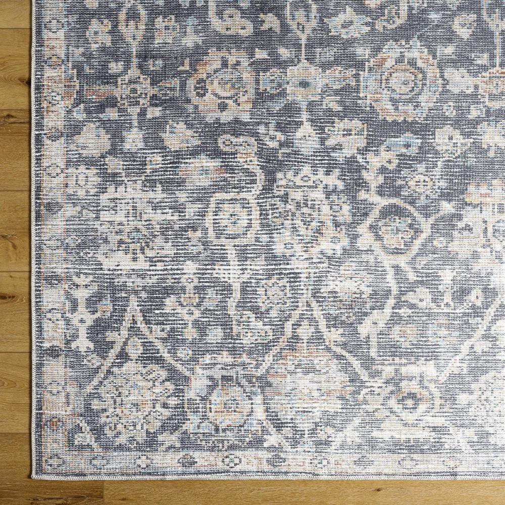 Livabliss x Vivir Eleni Vintage Washable Area Rug, 2' x 2'11", Dusty Blue, (2' x 3')