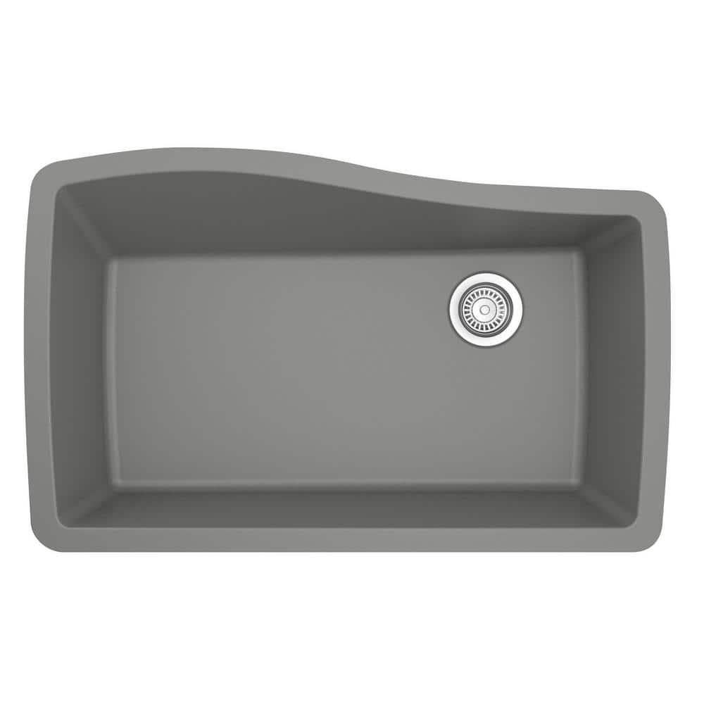 Karran Karran Undermount Quartz Composite 33-1/2'' X 21'' Single Bowl Kitchen Sink QU-722-GR
