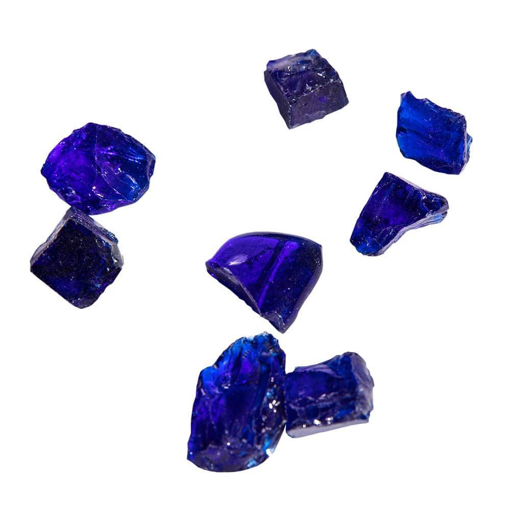 Teamson Home 1/2 Inch Reflective Fire Glass for Fire Pits 9 lb / 4 kg Bag, Blue