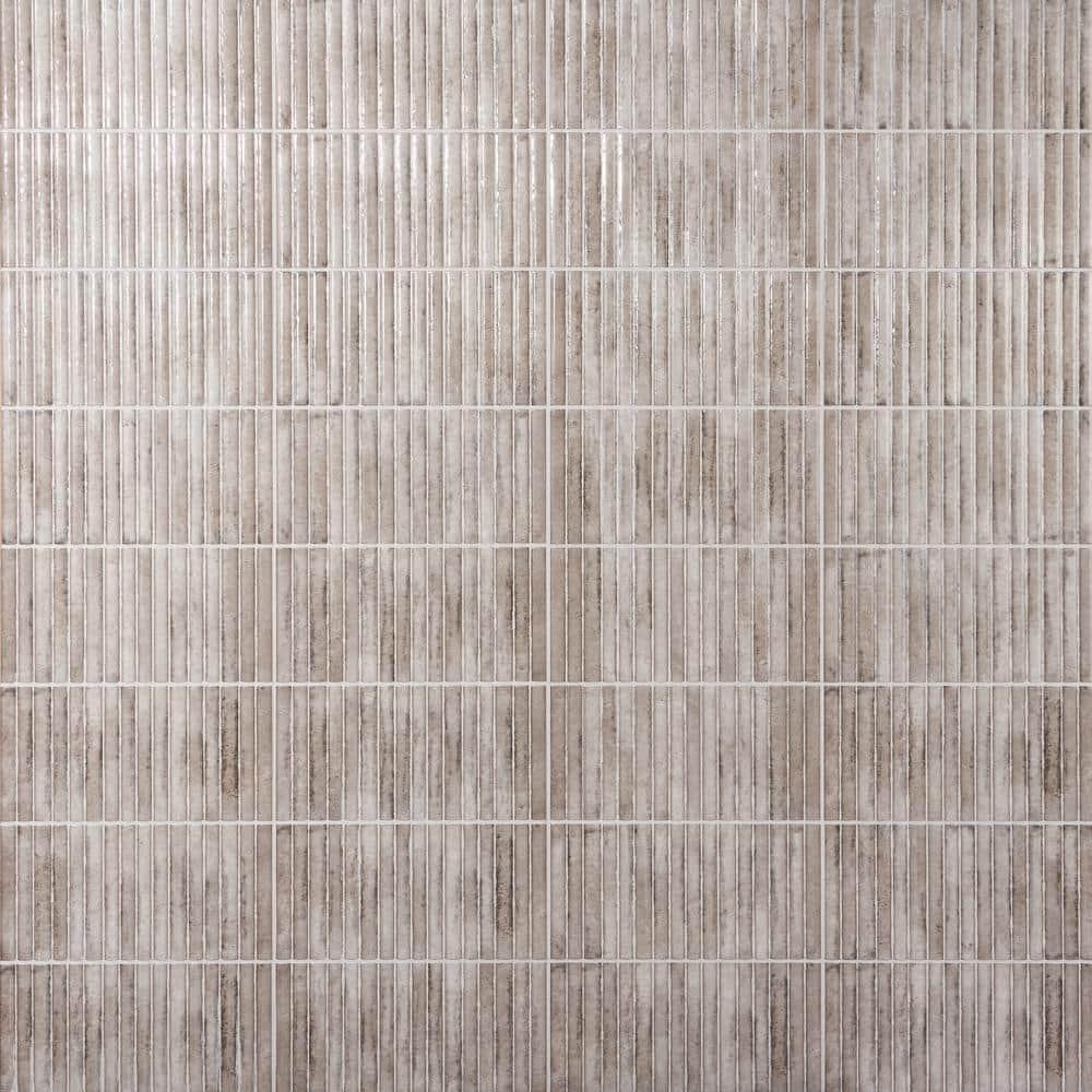 Canu 5.9 In. x 11.81 In. Polished Fluted Ceramic Subway Wall Tile (9.68 Sq. Ft. / Case)