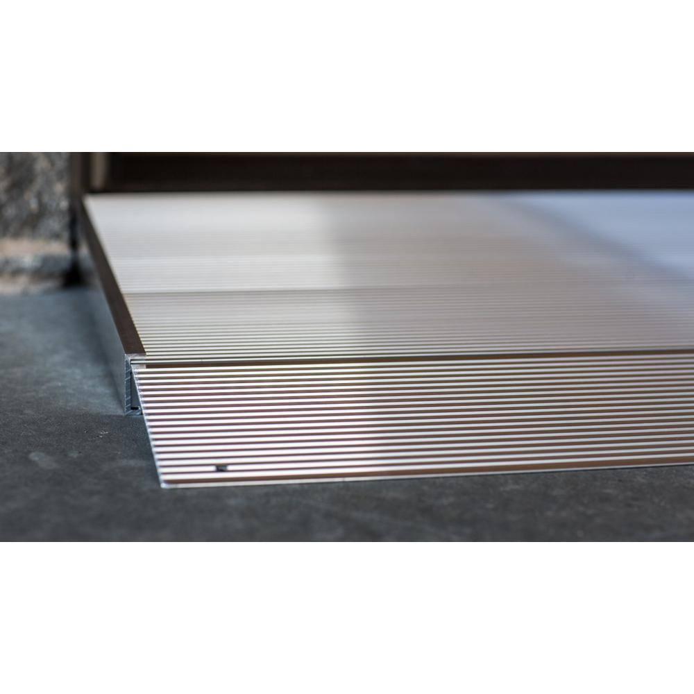 EZ-ACCESS TRANSITIONS 24 Inch Portable Self Supporting Aluminum Angled Entry Threshold Ramp Ideal for Uneven Surfaces or Single Step Rises