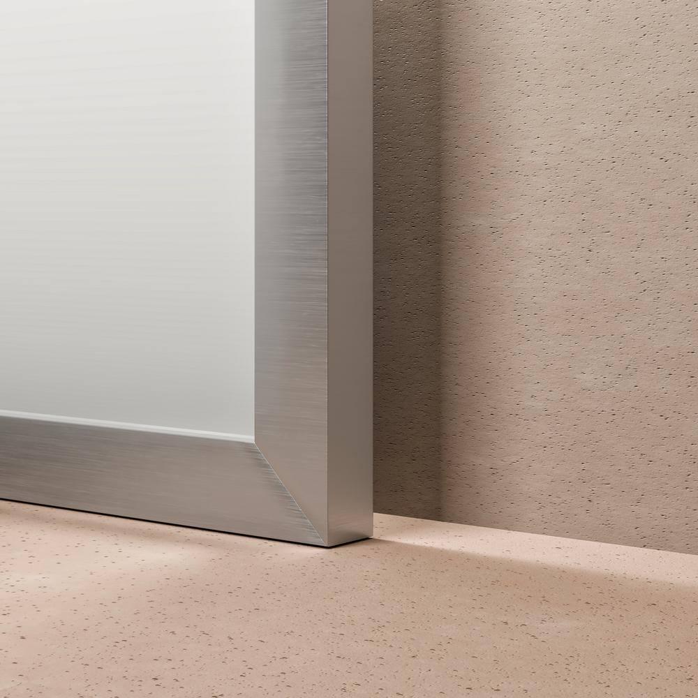 Eviva Sax 57X20 Brushed Metal Frame Bathroom Wall Mirror