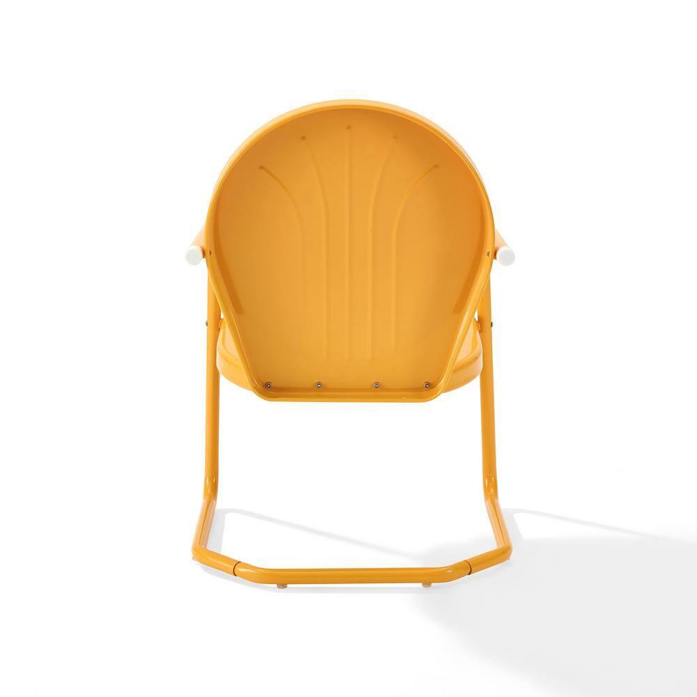 Crosley Furniture Griffith Outdoor Chair, Retro Metal Patio Chairs for Dining, Porch, Deck, Balcony, Tangerine