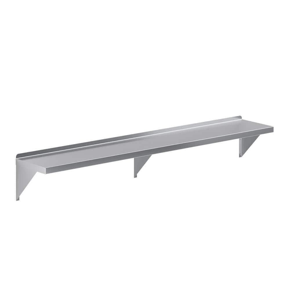 AmGood 12 in. x 72 in. Stainless Steel Wall Shelf | NSF Certified | Appliance & Equipment Metal Shelving | Kitchen, Restaurant, Garage, Laundry, Utility Room