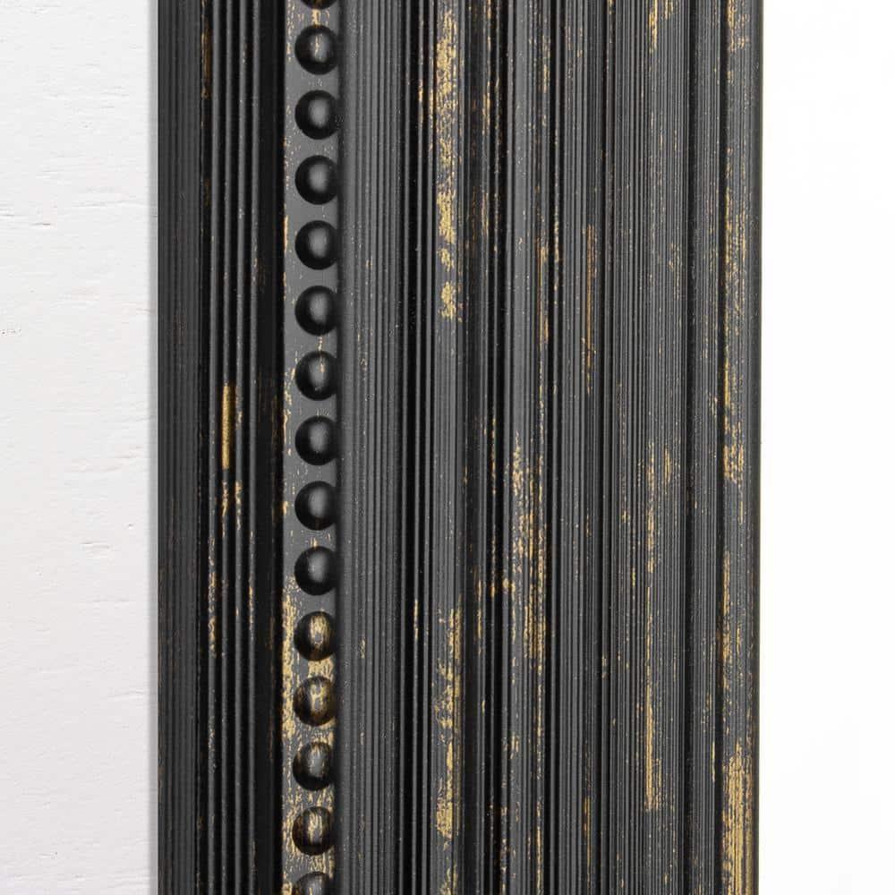 Head West 27.5 x 33.5 Beaded Frame Mirror with Beveled Edge - Black Wash