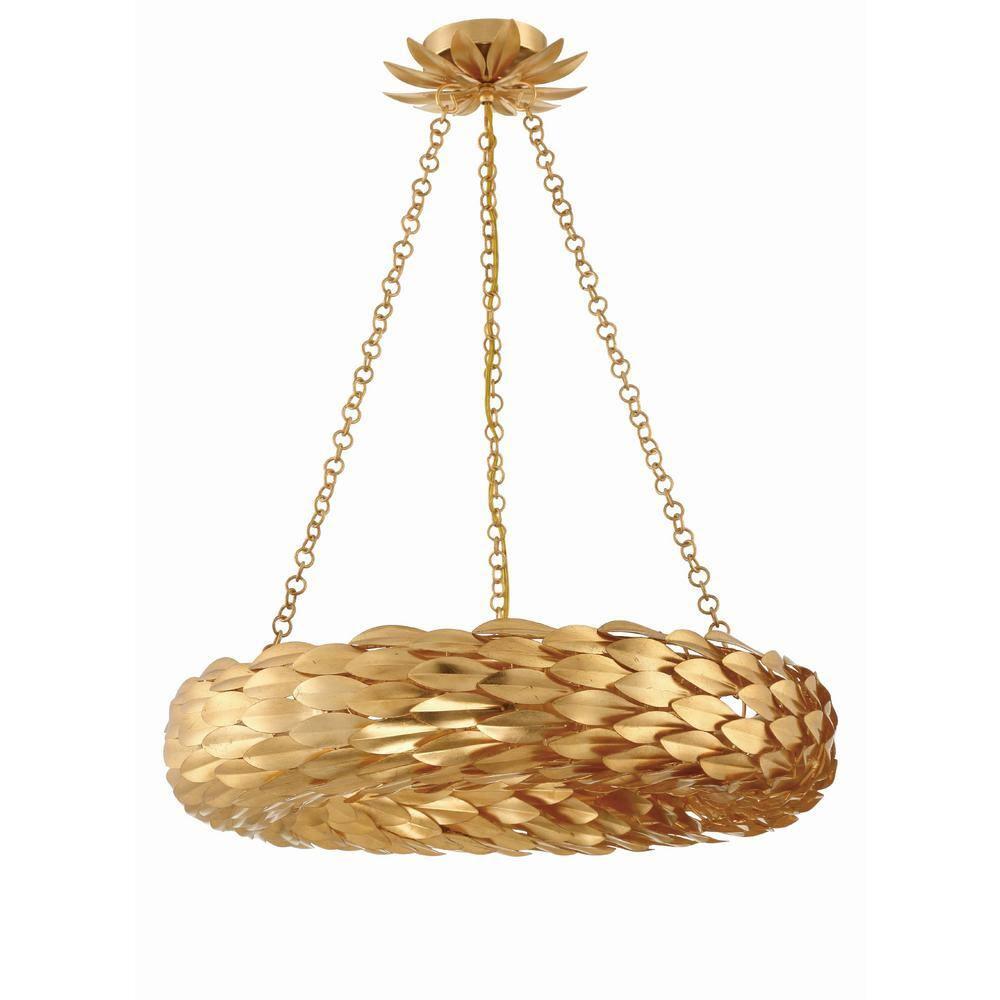 Crystorama Lighting Broche 6 - Light Pendant in  Antique Gold