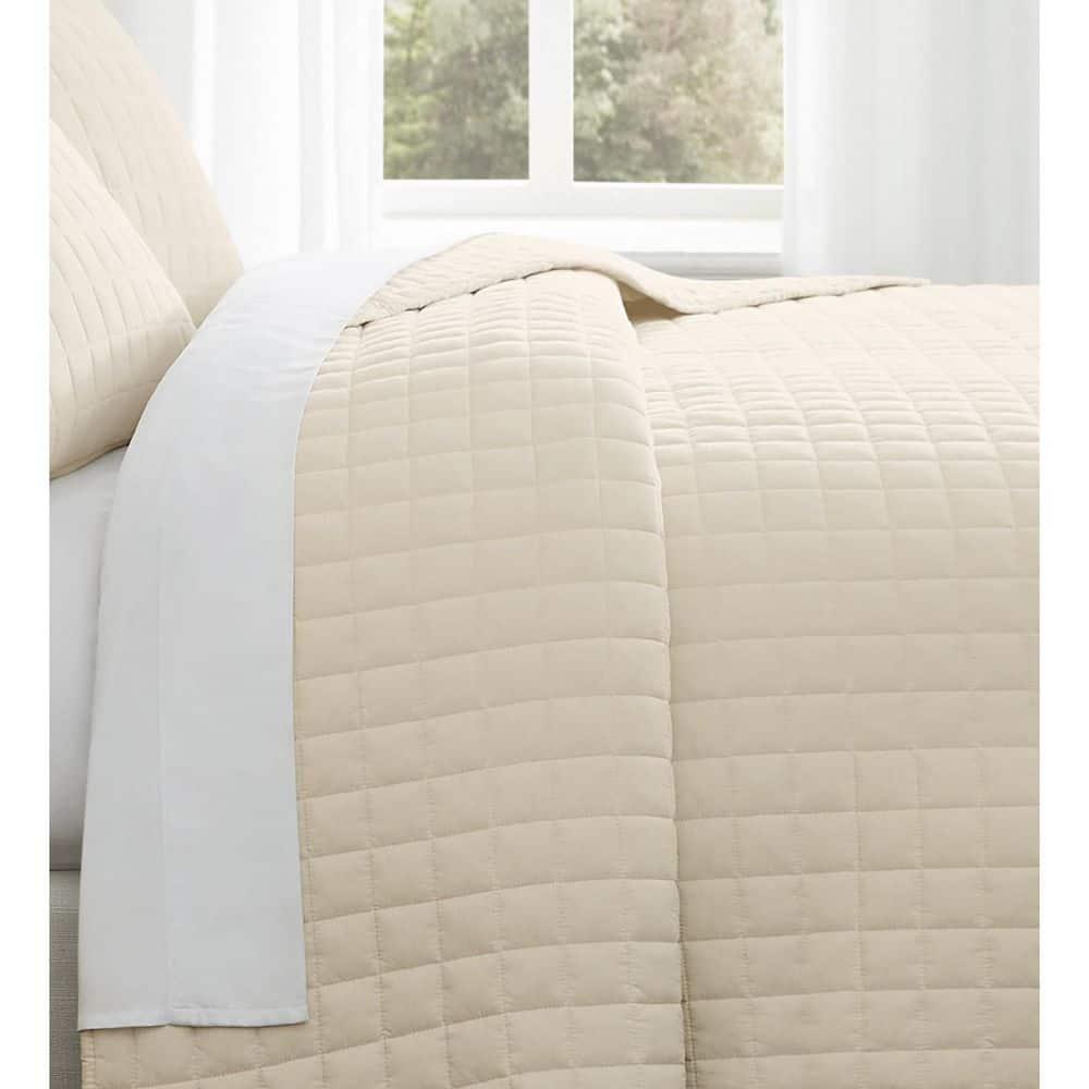 Natural Cotton Reversible King Quilt Set