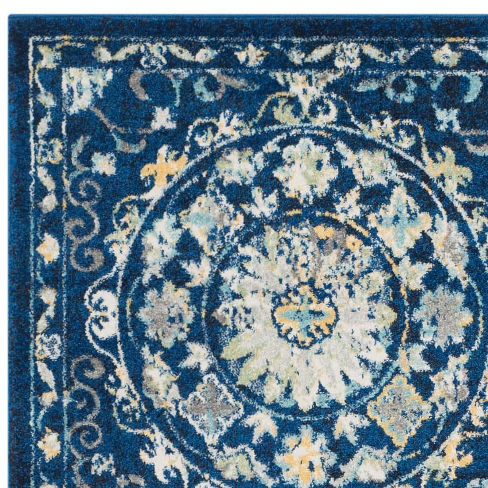 Evoke EVK252 Power Loomed Area Rug - Navy/Ivory - 5'3"x7'6" - Safavieh.