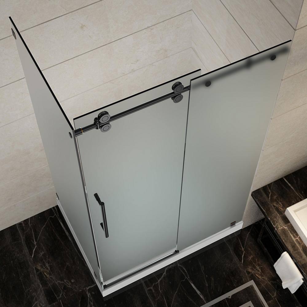 Aston Langham 48" x 75" Rectangle Sliding Shower Enclosure SEN979F-ORB-48-10