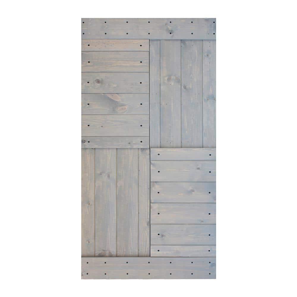 Mr. Wood Patented Product S Style Sliding Barn Door Without Installation Hardware Kit (Door Slab Only) - Assembly Required