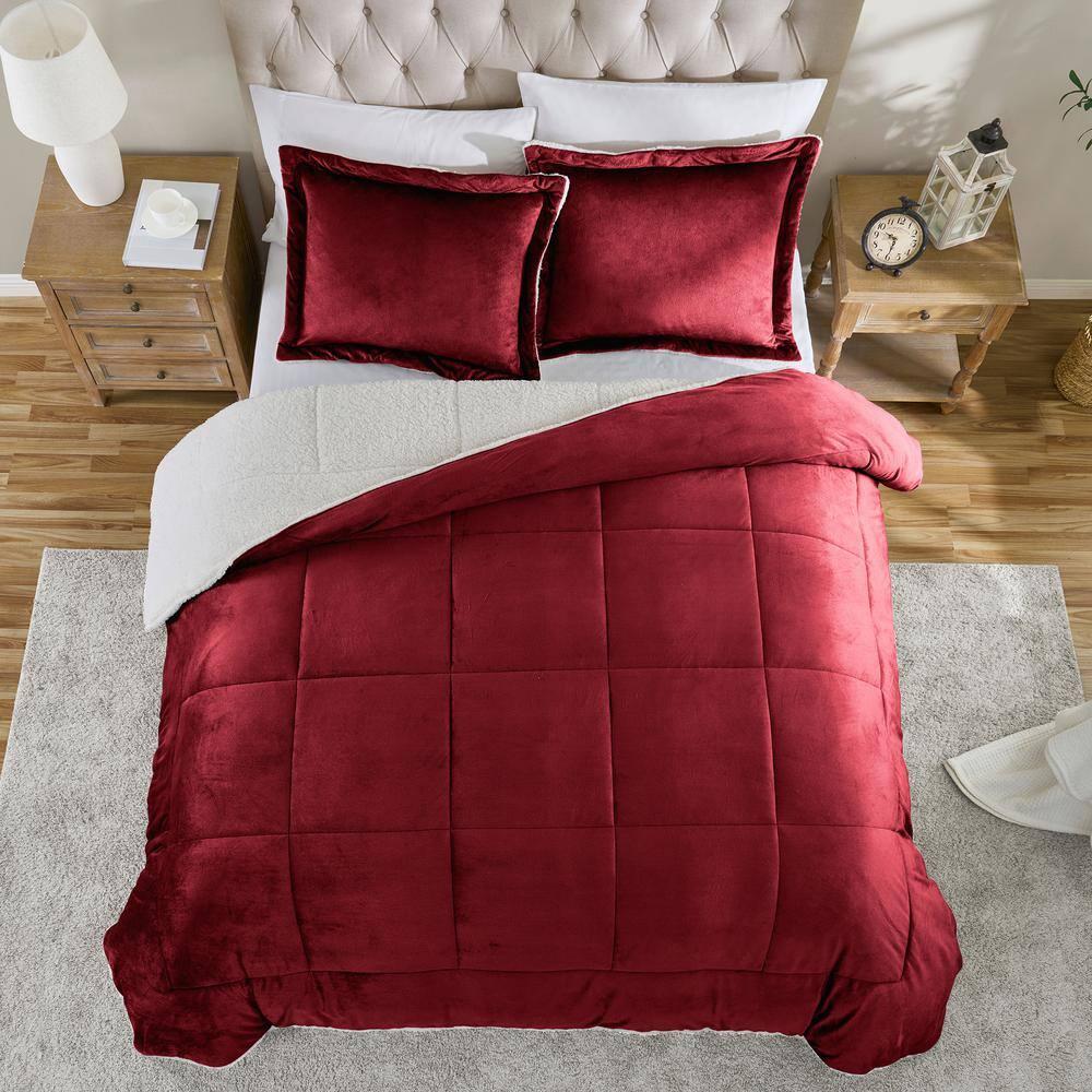 Ultra Plush Reversible Micro-Mink and Sherpa 3-Piece Comforter Set