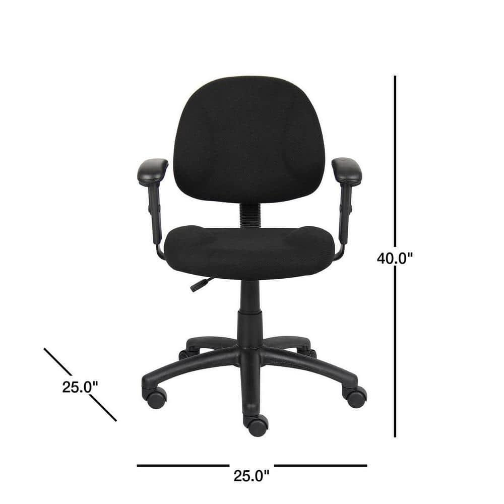Boss Office Products DX Posture Office Chair with Adjustable Arms in Black
