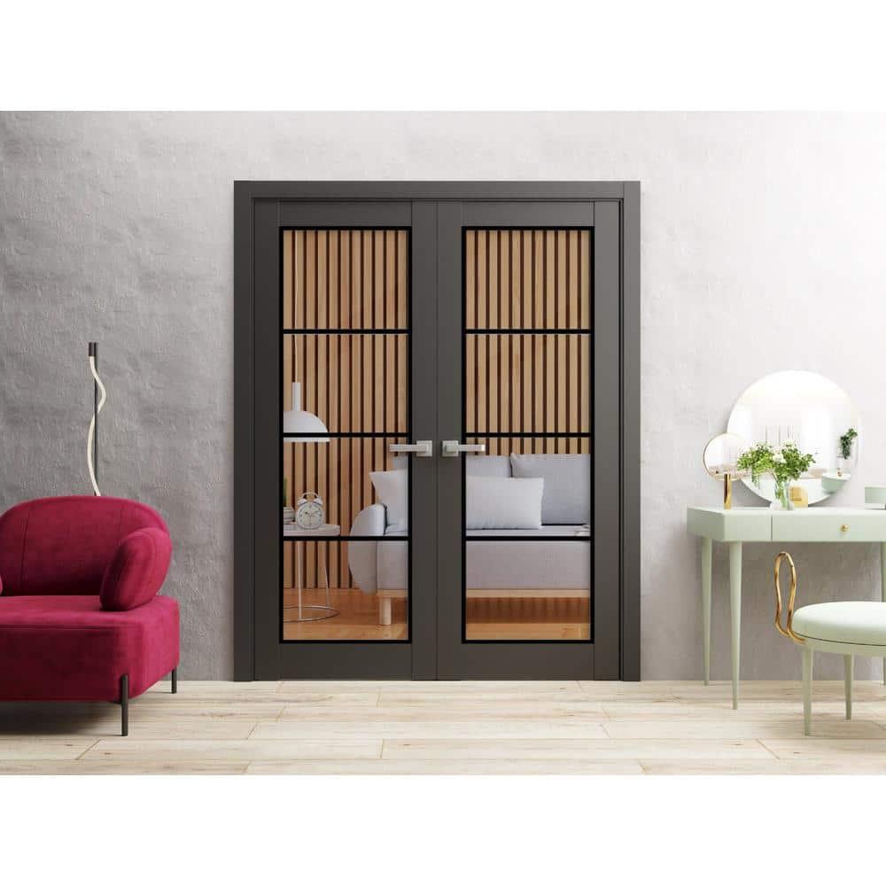 SARTODOORS 2466 Solid + Manufactured Wood Paneled French Doors