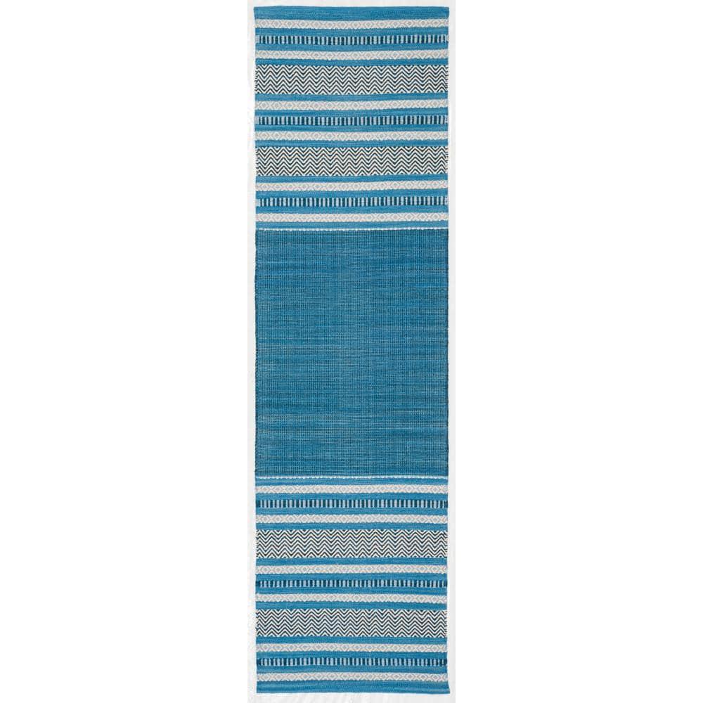 Montauk MTK214 Hand Woven Indoor Runner Rug - Blue/Grey - 2'6"x10' - Safavieh