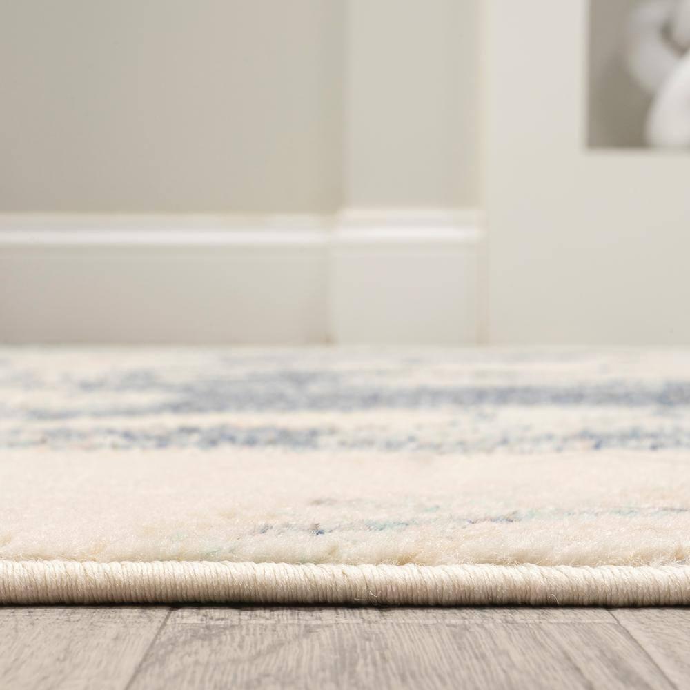 4' x 6' Marmo Abstract Marbled Modern Area Rug, Blue/Cream - JONATHAN Y