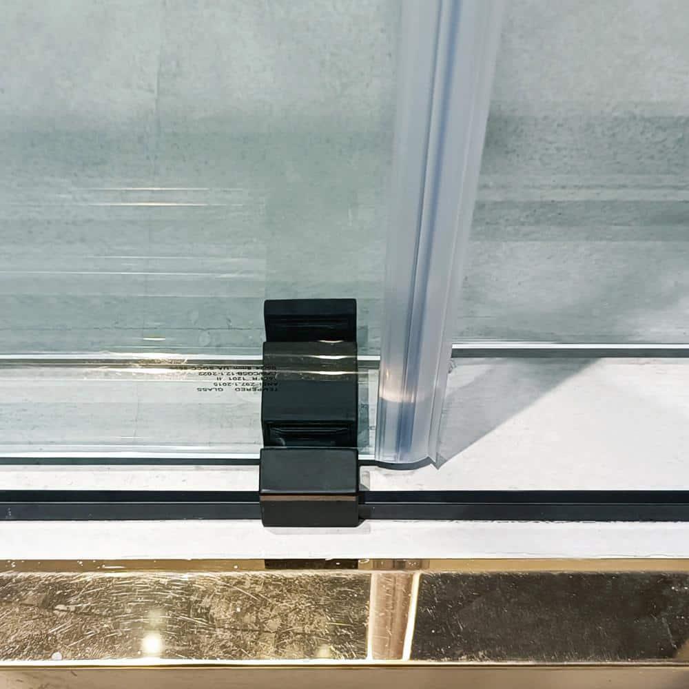 LAWRENCE 56-60"W X 75"H Frameless Double Sliding Shower Door, 304 Stainless Steel In Matte Black, 5/16" (8Mm) Thick SGCC Tempered Clear Glass. | Wayfair