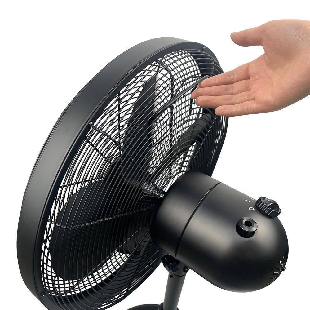 Good Housekeeping All-Metal 3-Speed 16" Oscillating Conference Room Pedestal Fan with Telescopic Height Adjustment (Multiple Finishes Available)