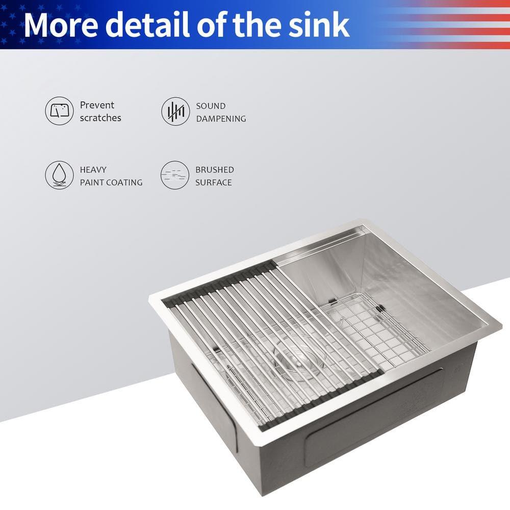 23'' L Undermount Single Bowl Stainless Steel Kitchen Sink