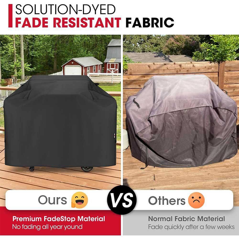 Unicook Grill Cover 55 Inch for Outdoor Grill, Heavy Duty Waterproof BBQ Cover with Side Handles and Air Vents, Weather Resistant, Compatible with Weber Charbroil Nexgrill Kenmore Gas BBQs, Black