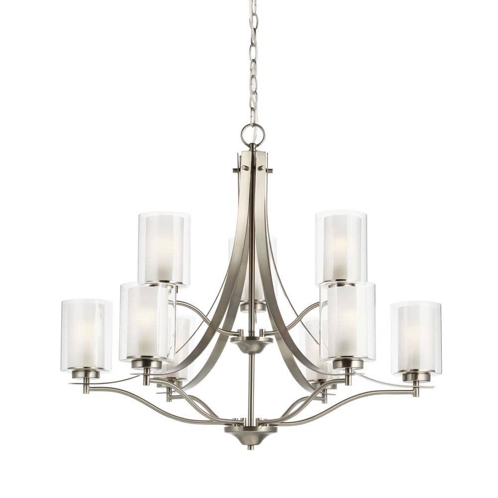 Elmwood Park Brushed Nickel 9-Light Empire Chandelier