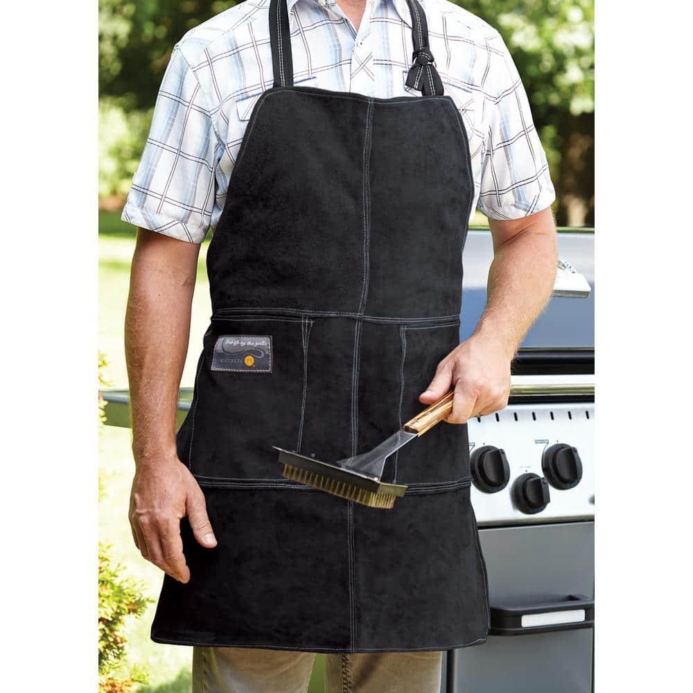 17 Stories Solid Color Leather Bib Apron