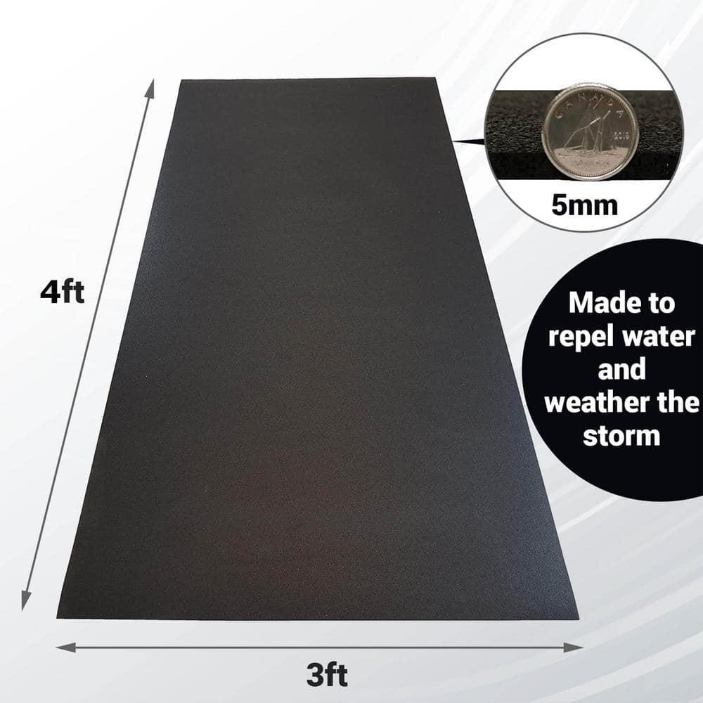 3 ft. x 4 ft. x 0.196 in. Black Rubber Fitness Utility Mat (12 sq. ft.)