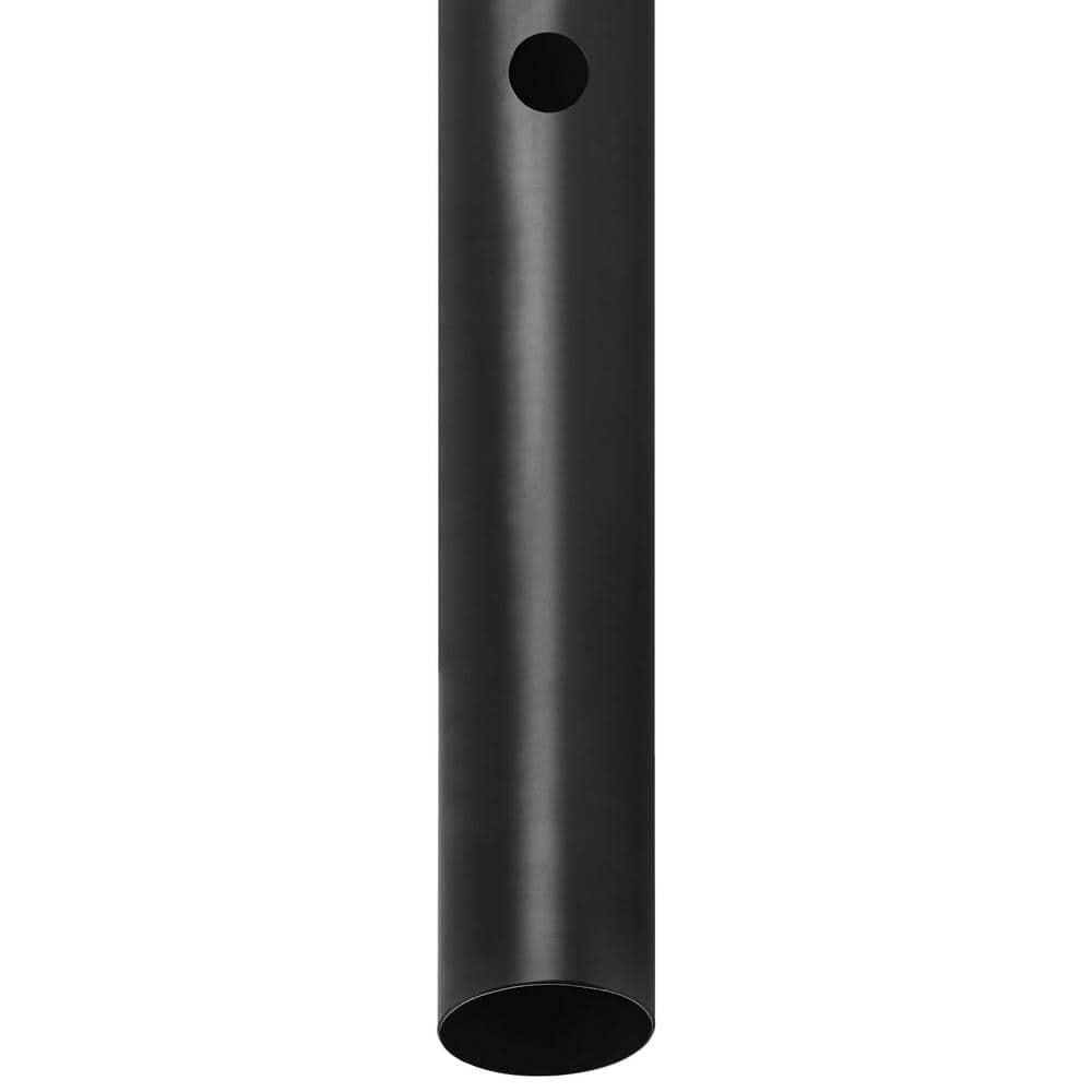 Design House,589812 Poste de Lámpara Tradicional para Exteriores con Brazo Cruzado de Plástico, Instalación de Enterramiento Directo, Toma de Corriente Incorporada y Sensor Fotocular Del Anochecer Al Amanecer en Negro