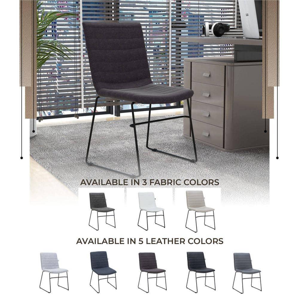 LeisureMod Ergonomic Office Chair Upholstered Guest Side Chair Padded Polyester Desk Chair Zylar Series in Brown