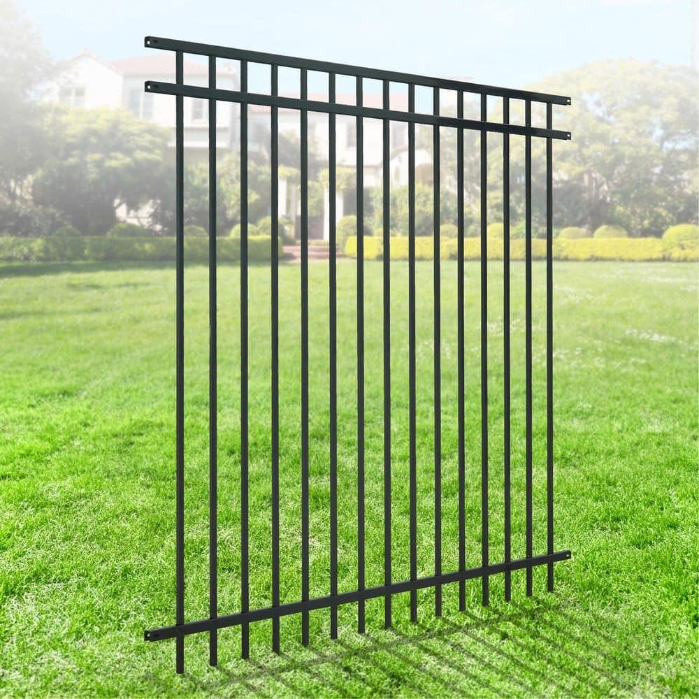Fencer Wire Fencer Wire 4/ 5/ 6FT H X 6FT W Heavy Duty Flat Top Fence Barrier Panel, Anti-Rust Metal Fencing Panel