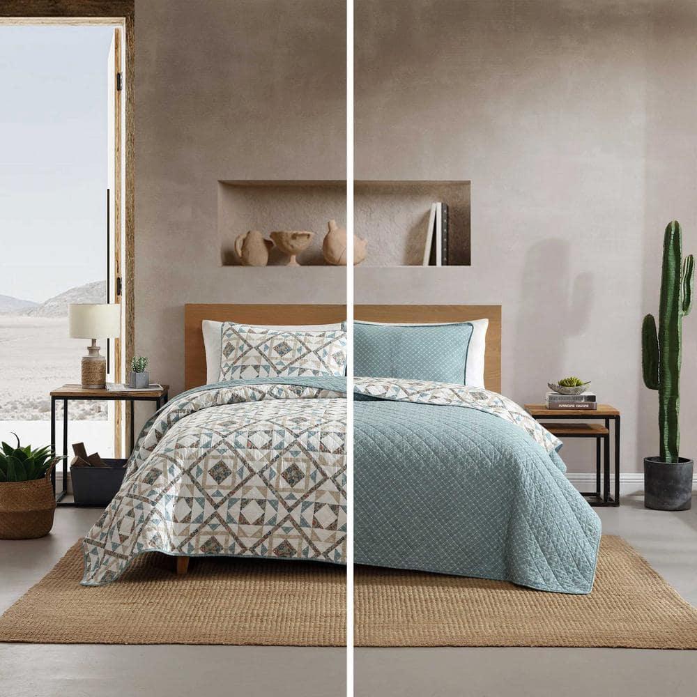 Wrangler Wrangler Annie Blue Cotton Reversible Quilt Set