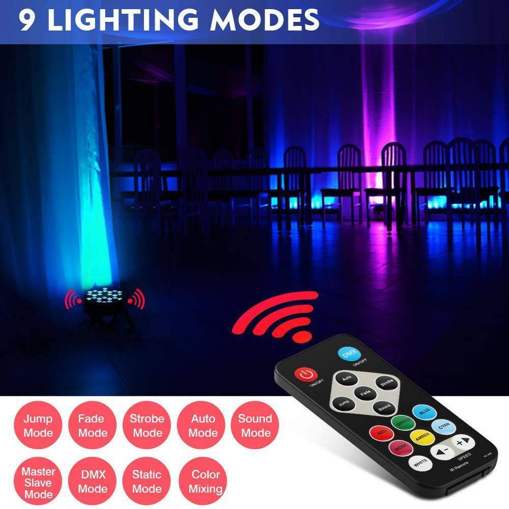 CO-Z Stage Lights 36 RGB LED Par Lights with Sound Activated Remote Control DJ Uplighting for Event Wedding Party Bar Club Music Stage Lighting, 2 Pack