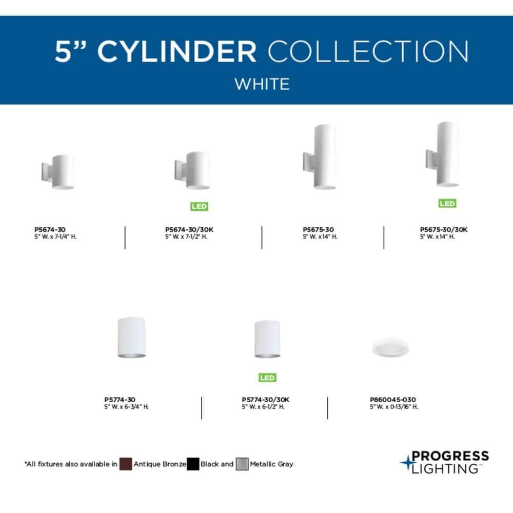Progress Lighting, Cylinder Collection, 1-Light Wall Sconce, Antique Bronze Finish, Porcelain Shade