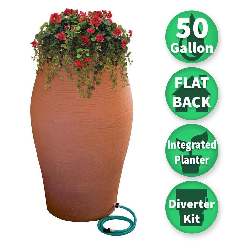 EMSCO Group EMSCO Group Weather Resistant Plastic Rain Barrel and Hose with Diverter Kit