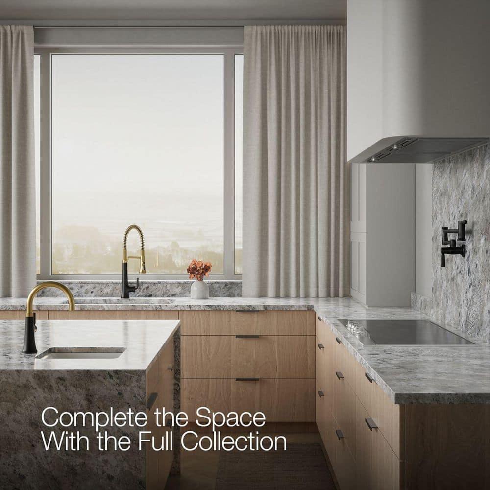 Kohler Tone Single Handle Semi-Professional Pre-Rinse Kitchen Sink Faucet with Three-Function Pull Down Sprayer