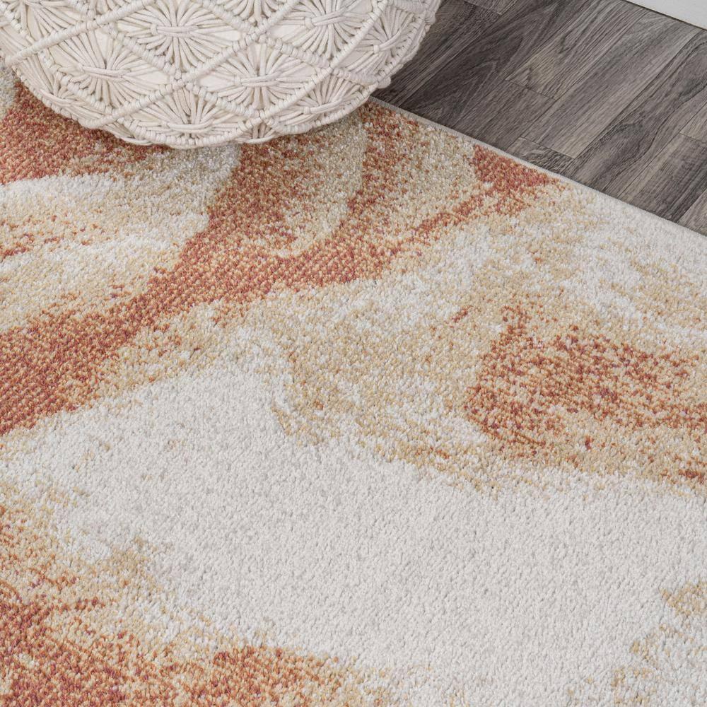 5' x 8' Petalo Abstract Two-Tone Modern Area Rug, Orange/Cream - JONATHAN Y