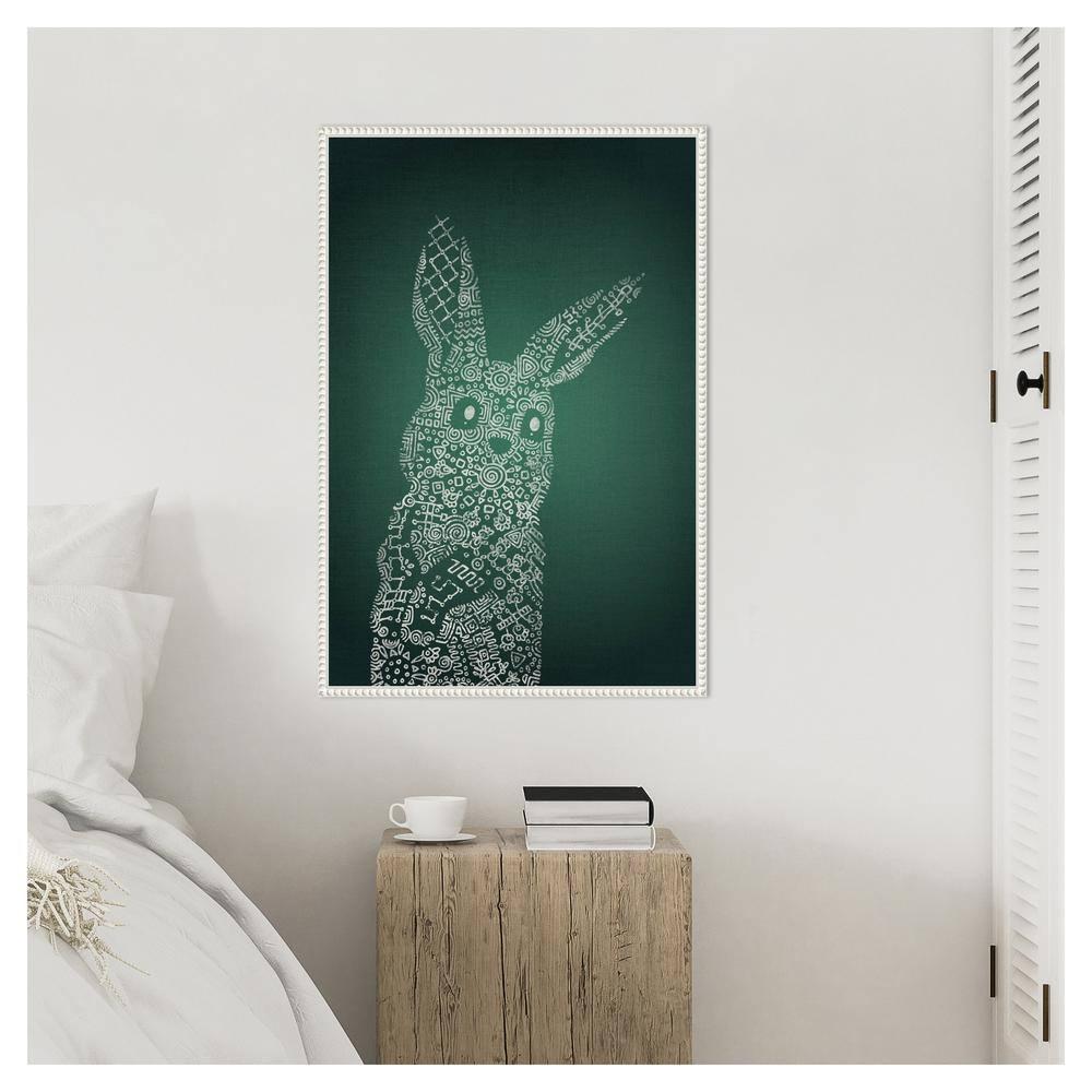 Amanti Art The Emerald Bunny by Ema Paraschiv Canvas Wall Art Print Framed 23 x 33-in.