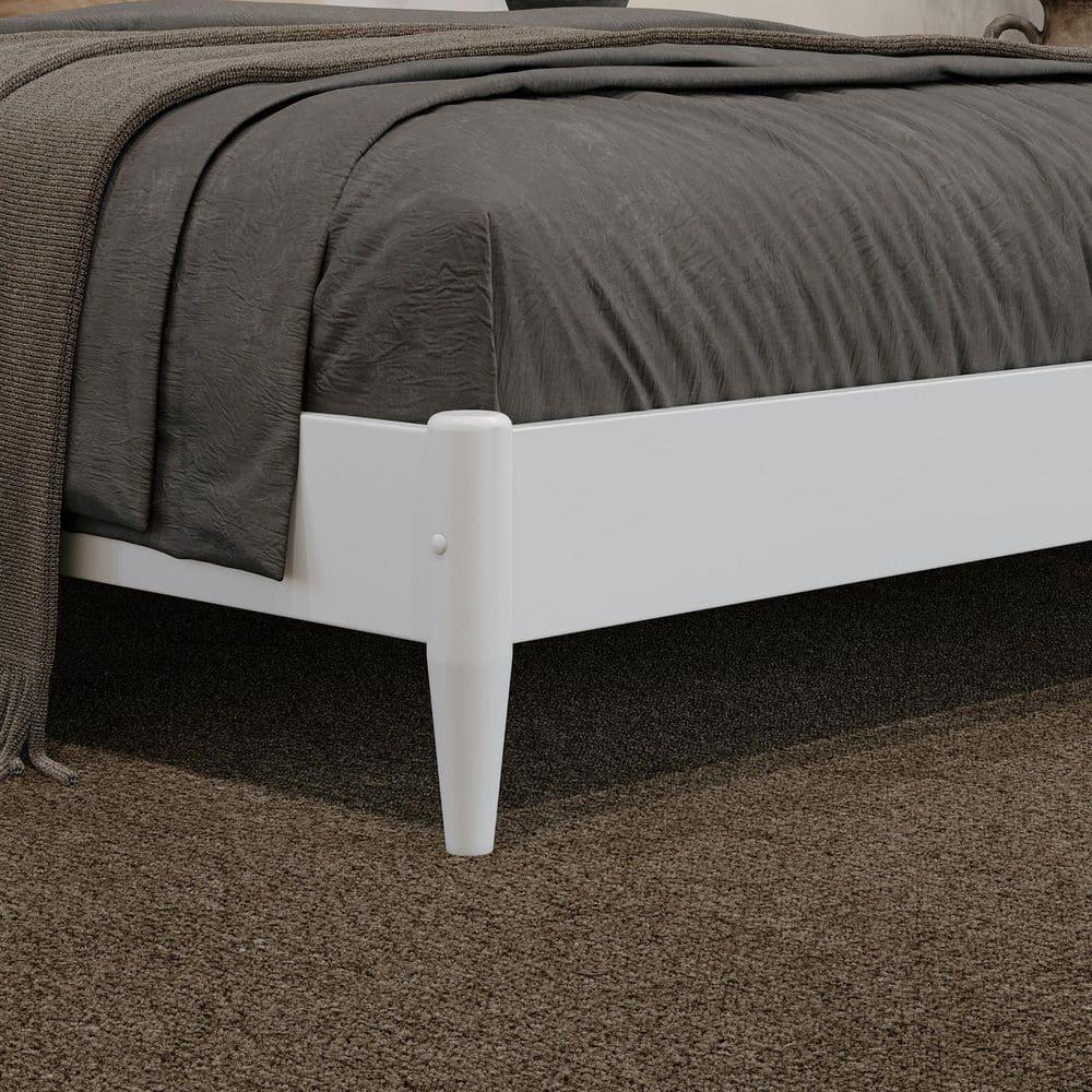 AFI Florence Queen Solid Wood Low Profile Platform Bed, White