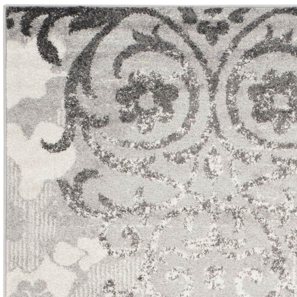 Adirondack ADR114 Machine Made Indoor Area Rug - Silver/Ivory - 4'x6' - Safavieh
